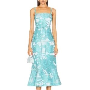 NWOT ALEXIS Delphine Midi Dress in Tuscan Blue Size M